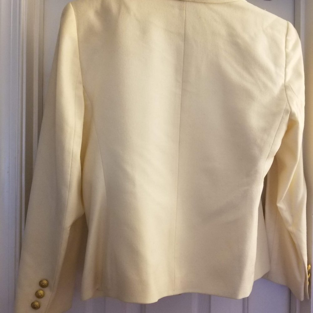 Vintage Valerie Stevens 100% Pure Wool Military Jacket Womens Size US 8. Cream - Picture 5 of 6
